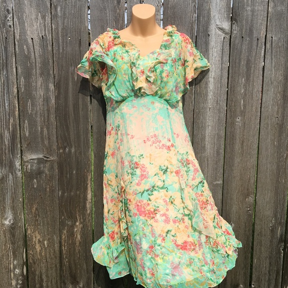 Sundance Dresses & Skirts - Sundance Sz P6 Elysian Garden Silk Floral Dress